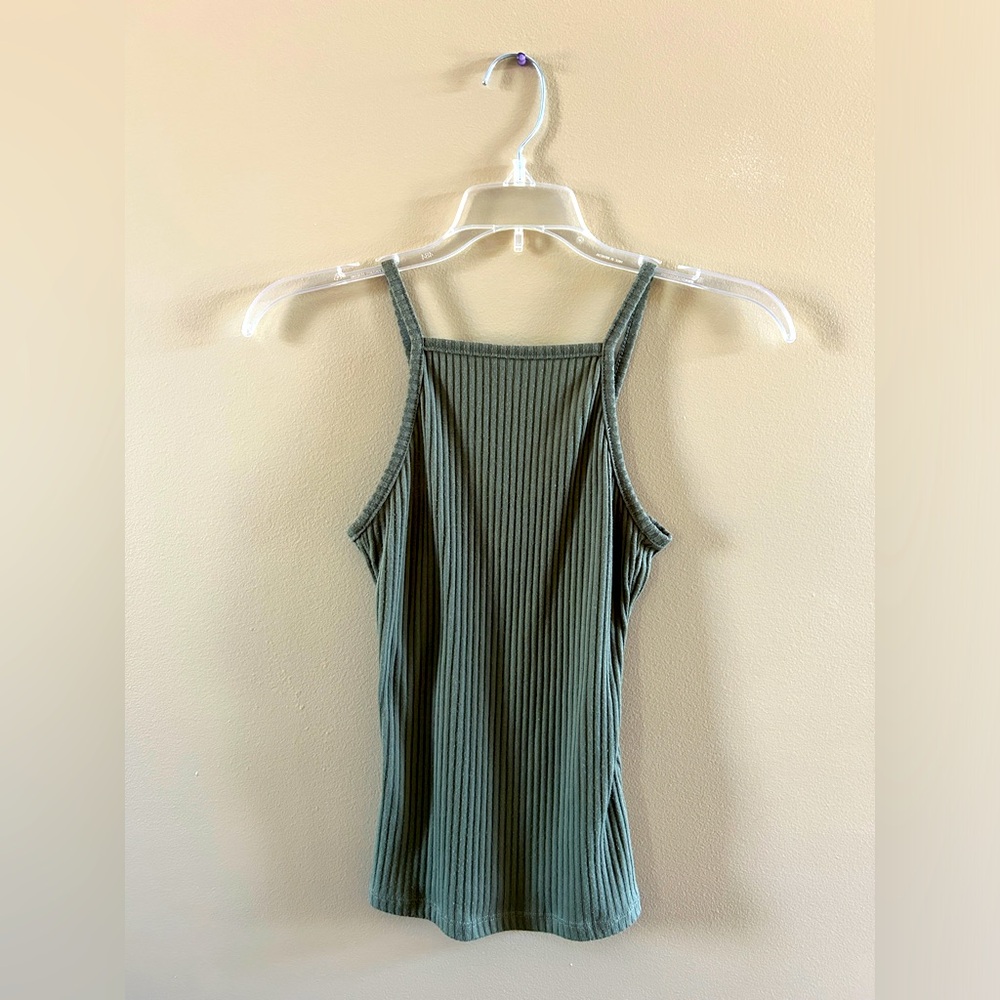 Knit Dark Green Fitted Tank